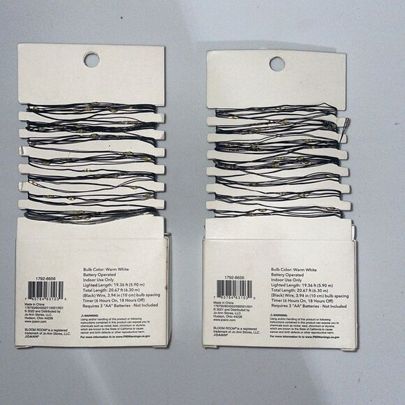 2 x Bloom Room 60 ct LED Mini Black Wire with Warm White String Lights - Picture 4 of 7
